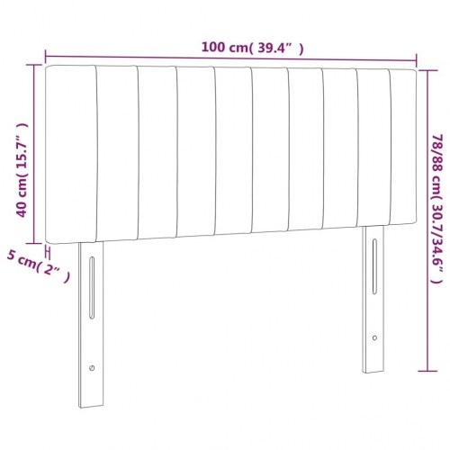 Sengegavl i stof 100 x 5 x 78/88 cm - sort