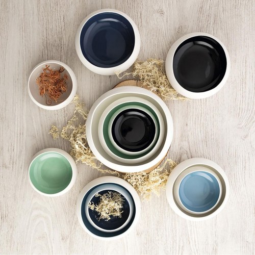 Ariane dyb tallerken Organic keramik, sort, Ø 16 cm (6 stk.)