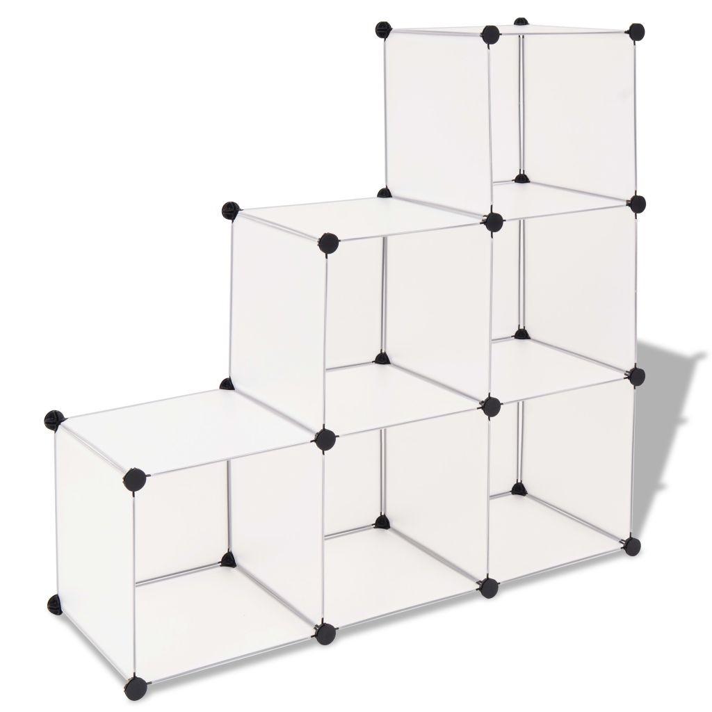 Opbevaringsskab kubeformet 6 rum hvid