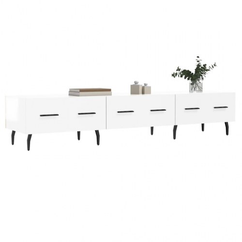 Tv-bord 150x36x30 cm konstrueret træ hvid højglans