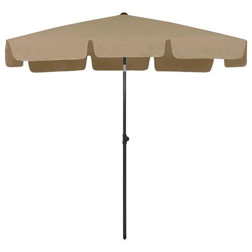 Strandparasol 200x125 cm gråbrun