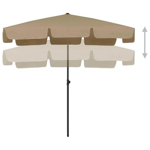 Strandparasol 200x125 cm gråbrun