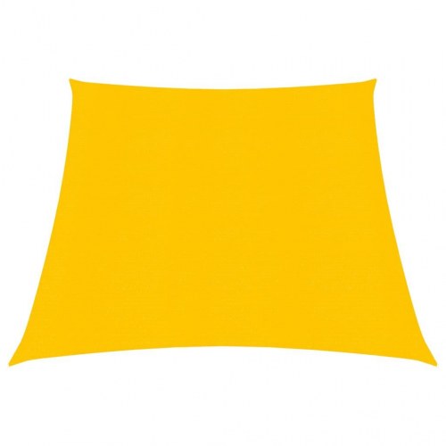 Solsejl 3/4 × 2 m i HDPE - gul, trapezformet