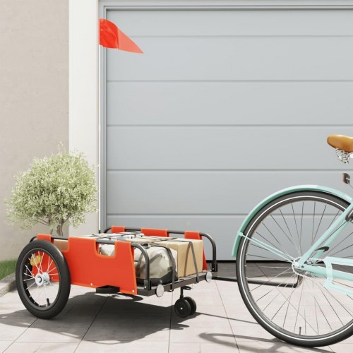 Cykeltrailer i oxfordstof og pulverlakeret jern - orange