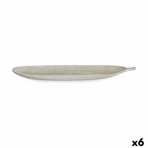 Borddekoration blad - , hvid MDF bakke, 59,5 × 21,6 cm (6 stk.)