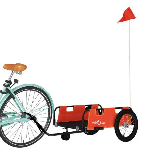 Cykeltrailer i oxfordstof og pulverlakeret jern - orange