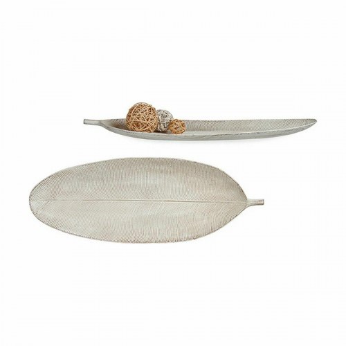 Borddekoration blad - , hvid MDF bakke, 59,5 × 21,6 cm (6 stk.)