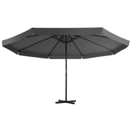 Udendørs parasol med aluminiumsstang 500 cm antracitgrå