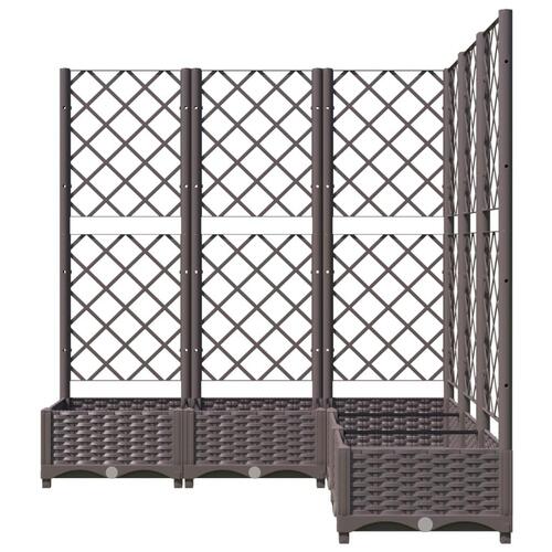 Plantekasse med espalier 120x120x121,5 cm PP brun