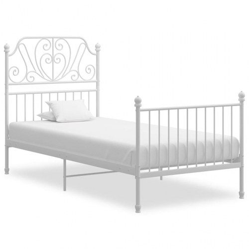 Sengestel i metal 90x200 cm - hvid sengeramme