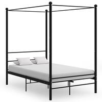 Sengestel til himmelseng 140x200 cm metal sort