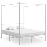 Sengestel til himmelseng 160x200 cm metal hvid