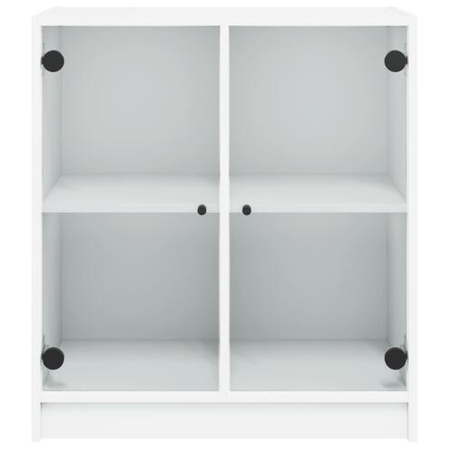 Skab med glaslåger 68x37x75,5 cm hvid