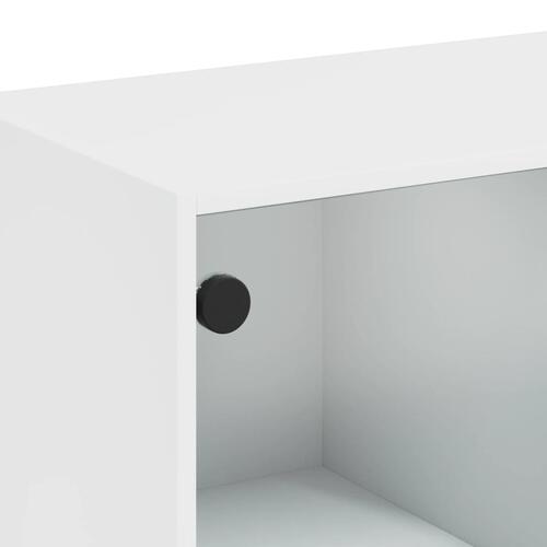 Skab med glaslåger 68x37x75,5 cm hvid