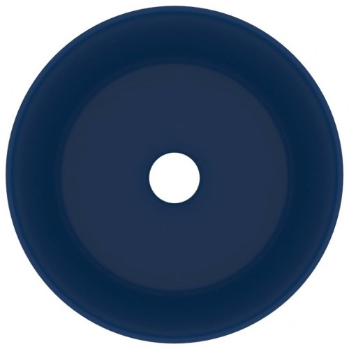 Luksuriøs håndvask 40x15 cm rund keramik mat mørkeblå