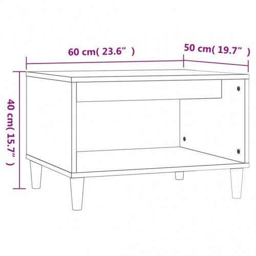 Sofabord 60x50x40 cm konstrueret træ røget egetræsfarve