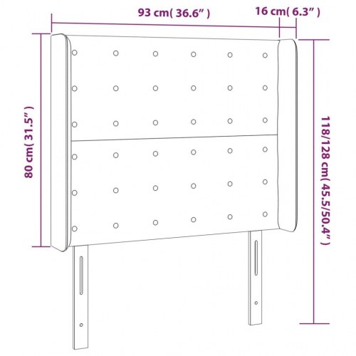 Sengegavl med kanter 93 x 16 x 118/128 cm - mørkeblå