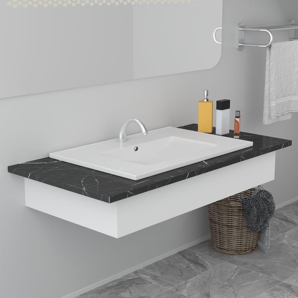 Indbygget håndvask 60,5 x 46,3 x 17,5 cm keramisk hvid