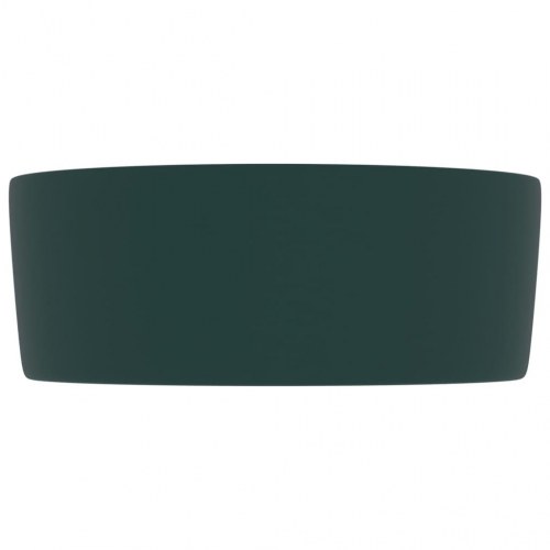 Rund håndvask 40 × 15 cm i keramik - mat mørkegrøn