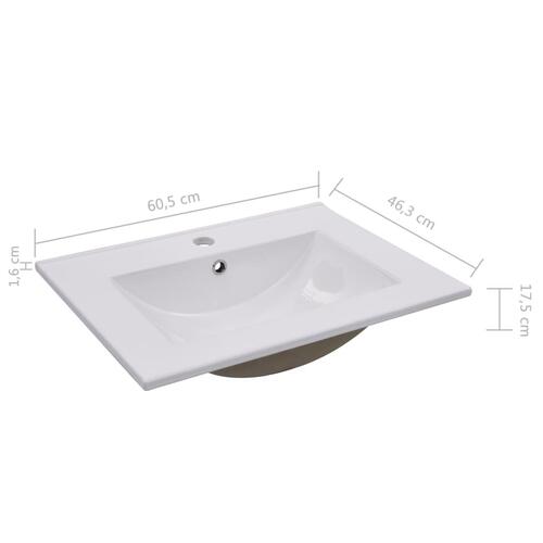 Indbygget håndvask 60,5 x 46,3 x 17,5 cm keramisk hvid