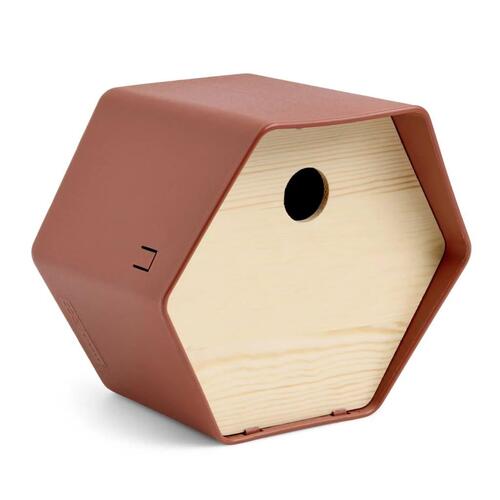 Capi fuglehus Hive 1 19x23x20 cm rundt hul brun