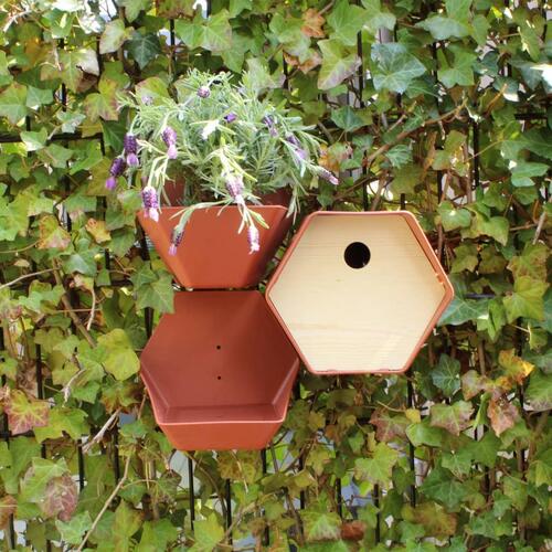 Capi fuglehus Hive 1 19x23x20 cm rundt hul brun
