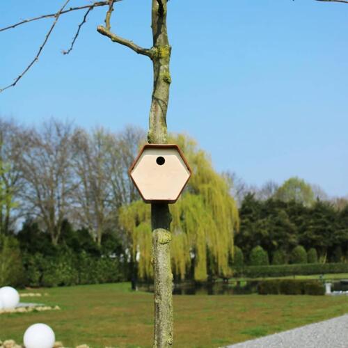 Capi fuglehus Hive 1 19x23x20 cm rundt hul brun