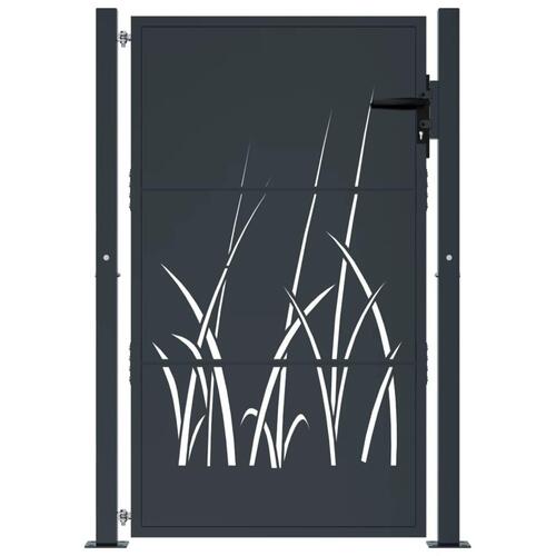 Havelåge 105x155 cm stål græsdesign antracitgrå