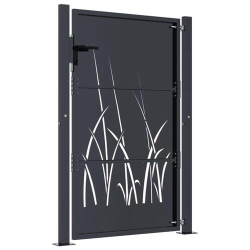Havelåge 105x155 cm stål græsdesign antracitgrå