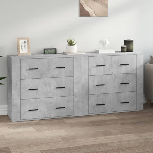 Skænke 2 stk. i konstrueret træ - betongrå, 80 × 33 × 70 cm