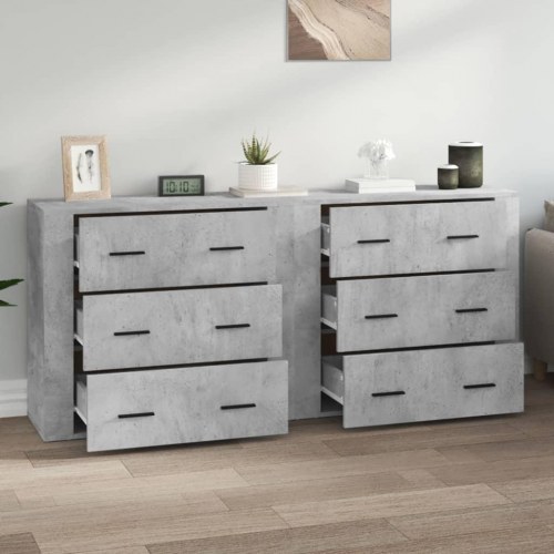Skænke 2 stk. i konstrueret træ - betongrå, 80 × 33 × 70 cm
