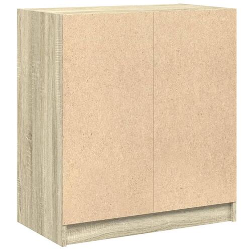 Skab med glaslåger 68x37x75,5 cm sonoma-eg