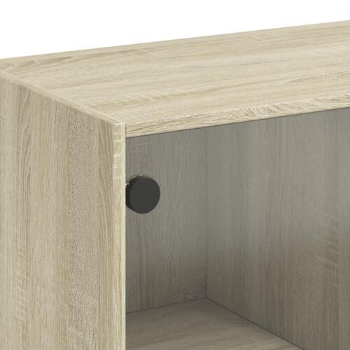 Skab med glaslåger 68x37x75,5 cm sonoma-eg