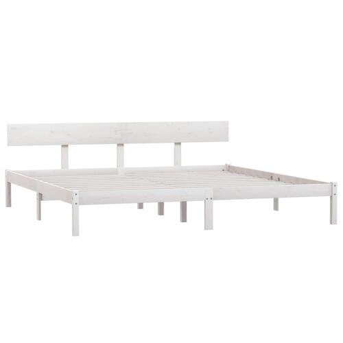 Sengeramme 180x200 cm Super King massivt fyrretræ hvid