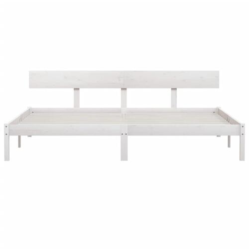 Sengeramme 180x200 cm Super King massivt fyrretræ hvid