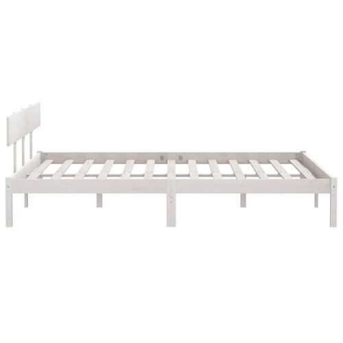 Sengeramme 180x200 cm Super King massivt fyrretræ hvid