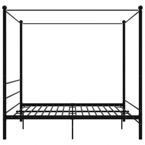Sengestel til himmelseng 200×200 cm - metal, sort
