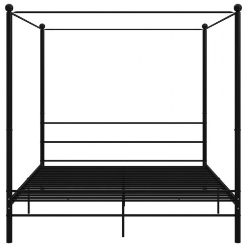 Sengestel til himmelseng 200×200 cm - metal, sort