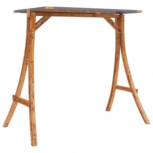 Gyngebænk med baldakin massivt grantræ med teakfinish