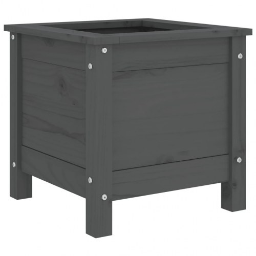 Plantekasse i massivt fyrretræ 40 x 40 x 39 cm - grå