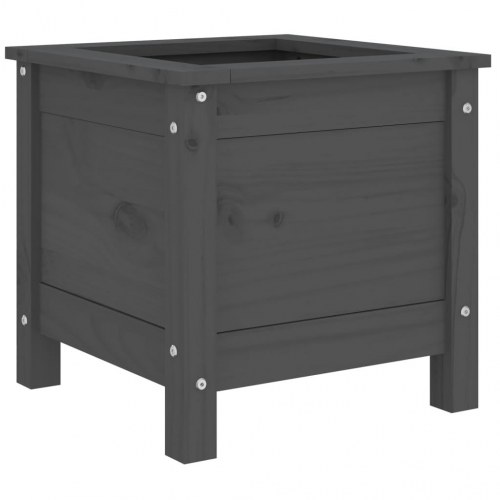 Plantekasse i massivt fyrretræ 40 x 40 x 39 cm - grå