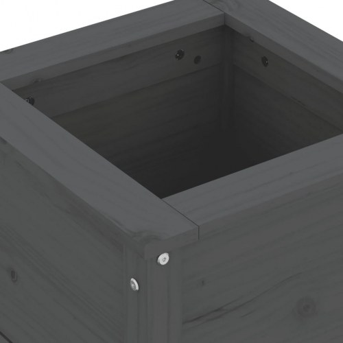 Plantekasse i massivt fyrretræ 40 x 40 x 39 cm - grå