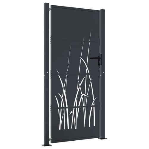 Havelåge 105x180 cm stål græsdesign antracitgrå