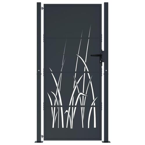 Havelåge 105x180 cm stål græsdesign antracitgrå