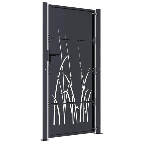 Havelåge 105x180 cm stål græsdesign antracitgrå