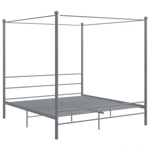 Sengestel til himmelseng 200x200 cm i metal - grå