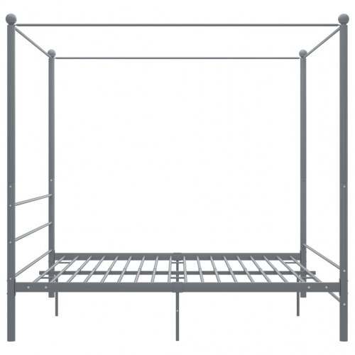 Sengestel til himmelseng 200x200 cm i metal - grå