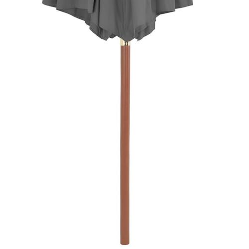 Parasol 300 cm træstang antracitgrå