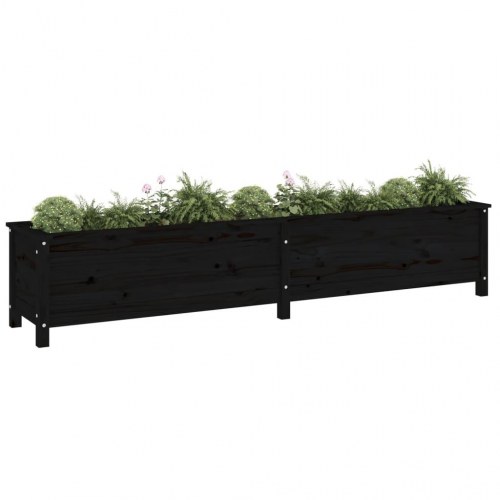 Højbed 199,5x40x39 cm massivt fyrretræ sort