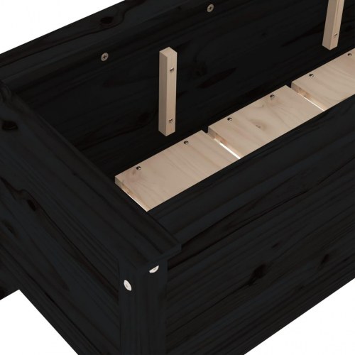 Højbed 199,5x40x39 cm massivt fyrretræ sort